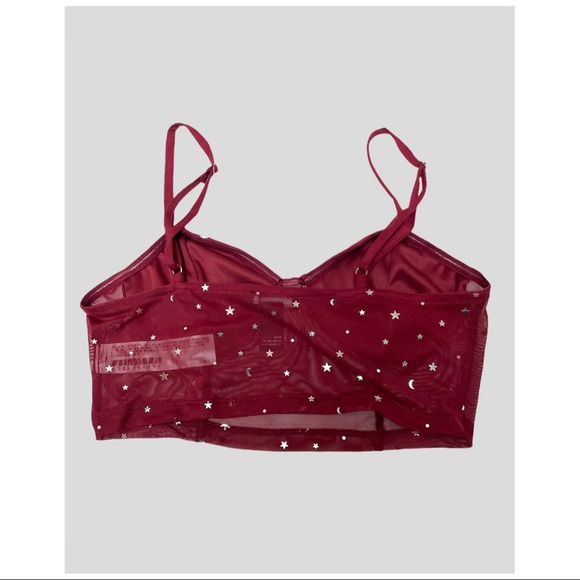 FOREVER 21 | CELESTIAL STAR MOON SEMI SHEER CROP CAMI BRALETTE - Picture 3 of 5